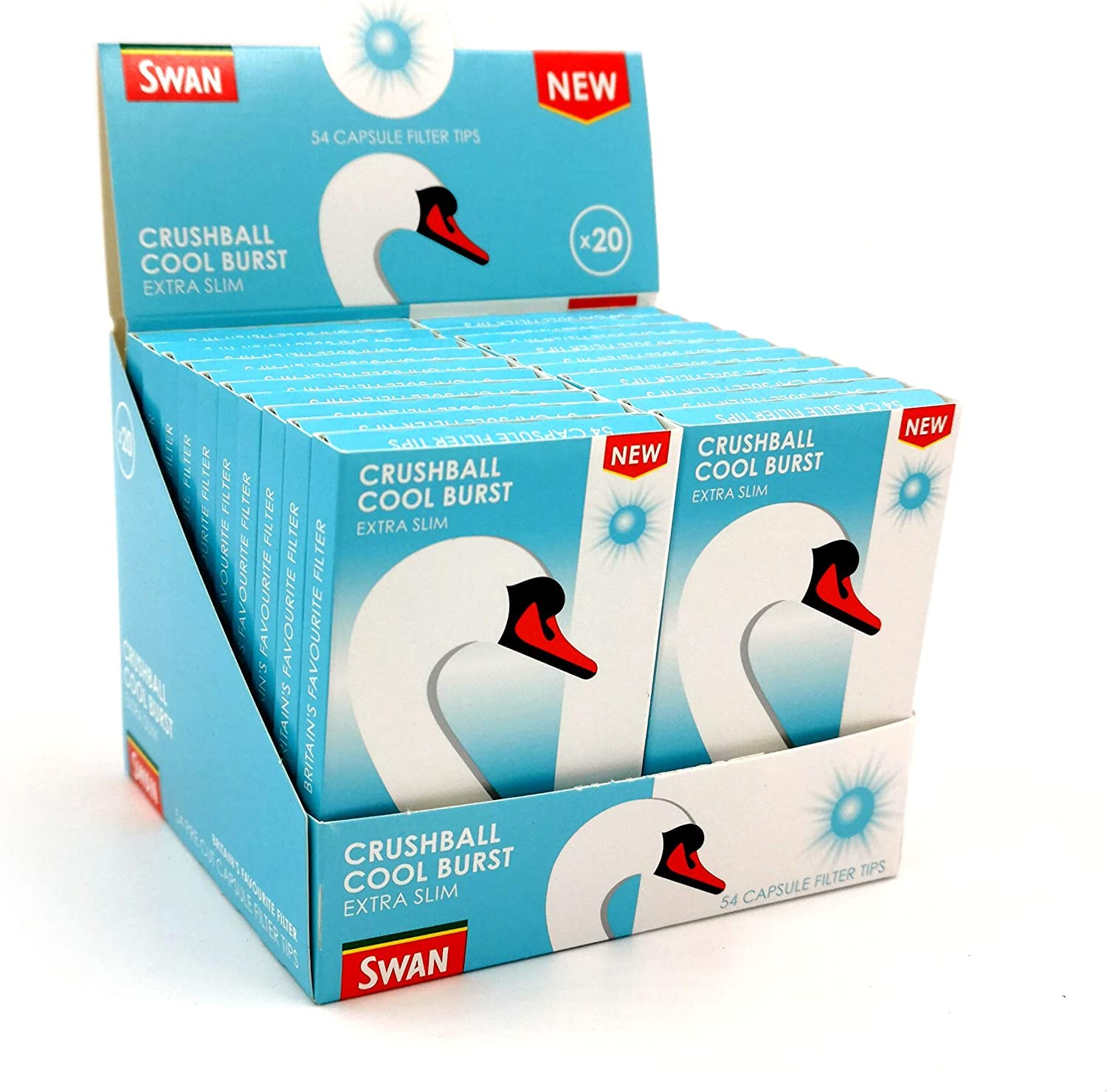 SWAN Cool Burst Crushball Extra Slim Filter Tips 20 Per Box