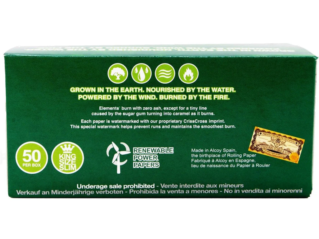 ELEMENTS Green King Size Slim Rolling Papers