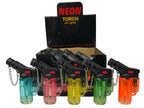 NEON Small Jet Torch Lighter Transparent - Box of 20