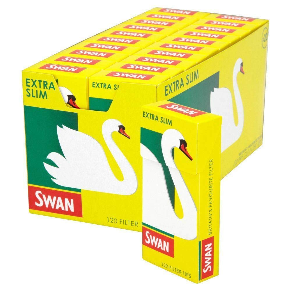SWAN Extra Slim Filter Tips - 20 Per Box (Total 2400 Tips)