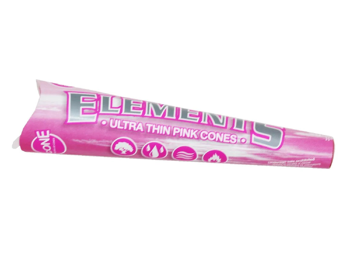 ELEMENTS Pink Pre-Rolled Cones - King Size - 3 Pack - 32 Per Box