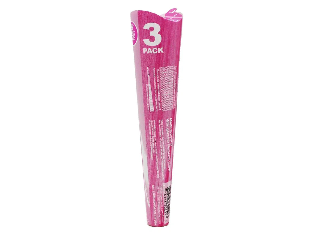 ELEMENTS Pink Pre-Rolled Cones - King Size - 3 Pack - 32 Per Box