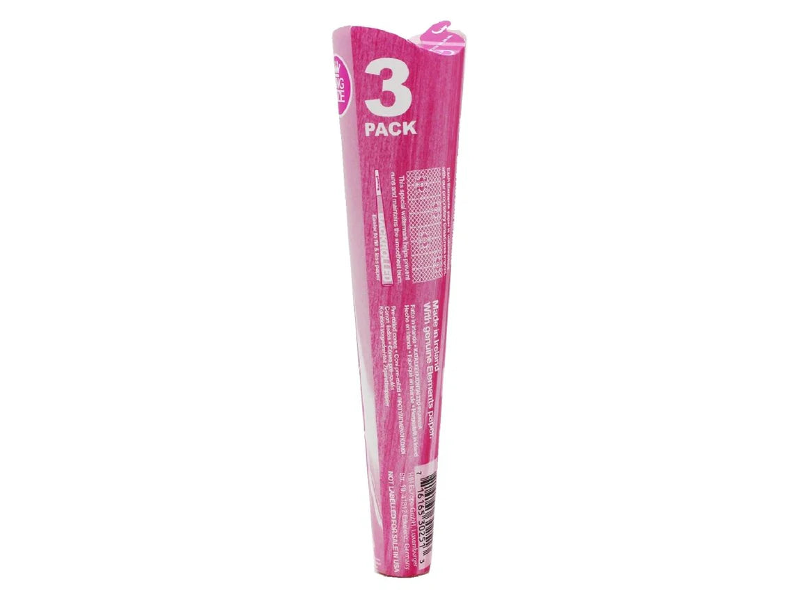 ELEMENTS Pink Pre-Rolled Cones - King Size - 3 Pack - 32 Per Box