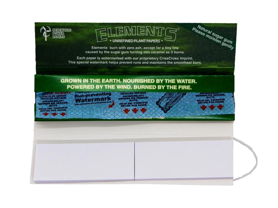 ELEMENTS Green Connoisseur King Size Slim Papers + Tips - 24 Pack