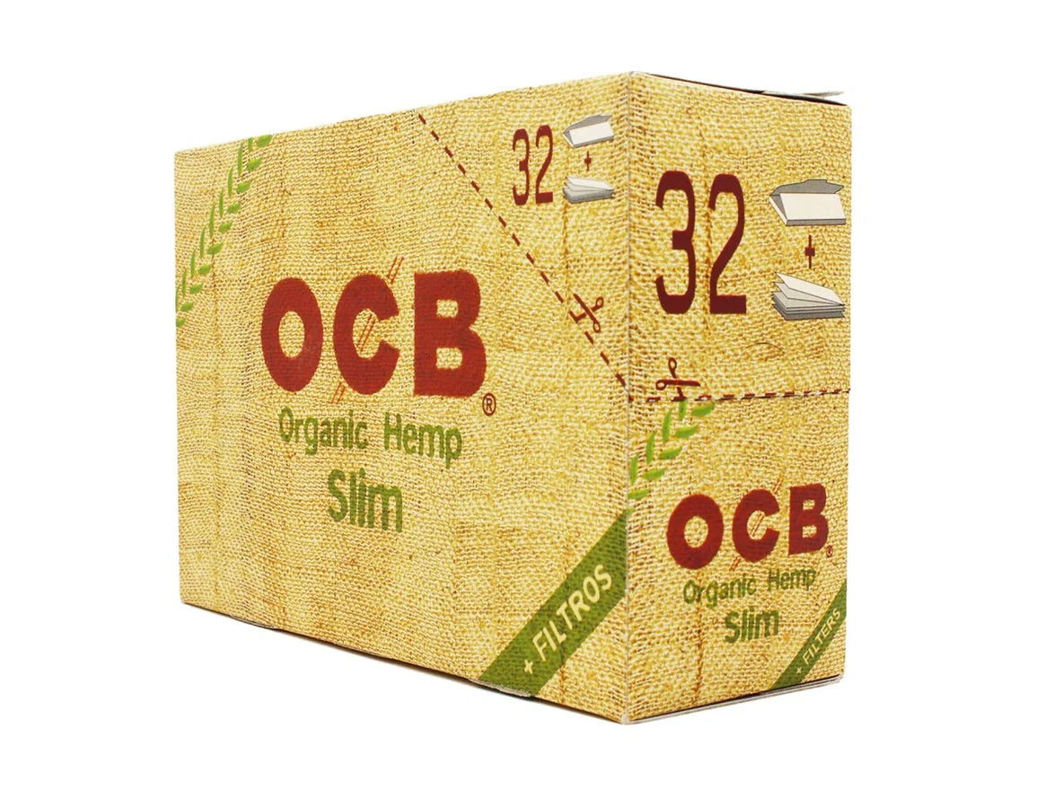 OCB Organic Hemp Cigarette 32 Slim Papers+32 Tips X32