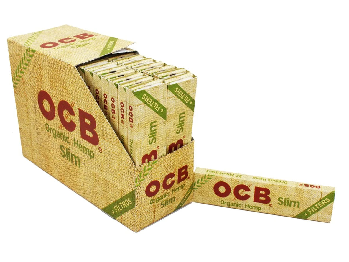 OCB Organic Hemp Cigarette 32 Slim Papers+32 Tips X32