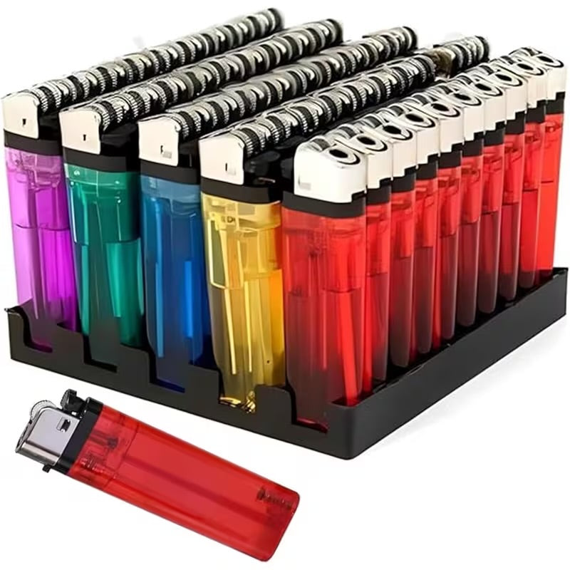 Neon Clear Disposable Lighters - Pack of 50