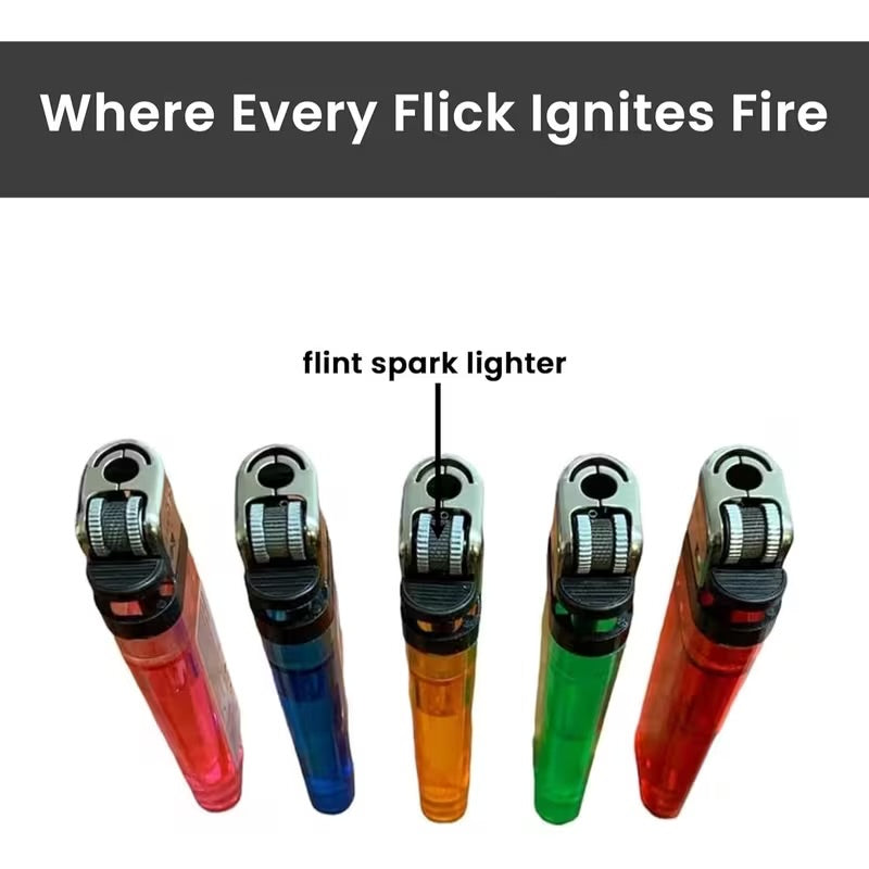 Neon Clear Disposable Lighters - Pack of 50 - 20 Boxes